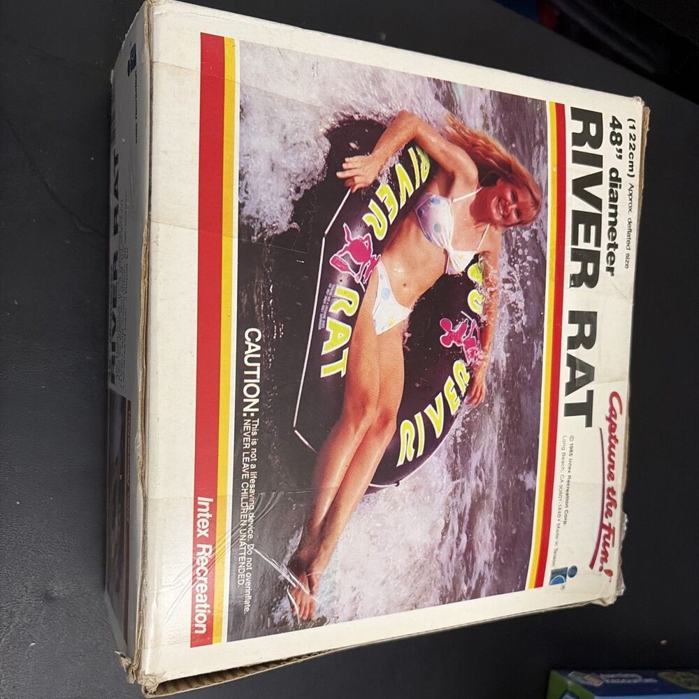 Vintage Intex River Rat 48" Inflatable Water Tube New in Box 1985